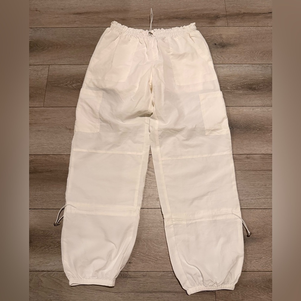 White Cargo Style Pants